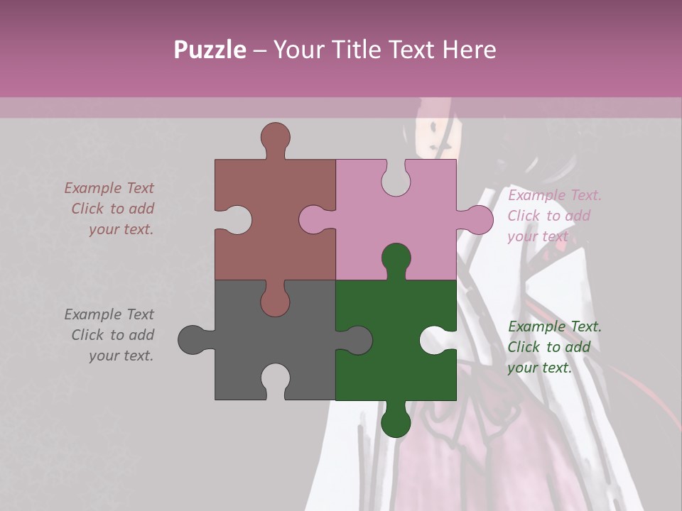 A Woman In A Pink Dress Is Standing In Front Of A Purple Background PowerPoint Template