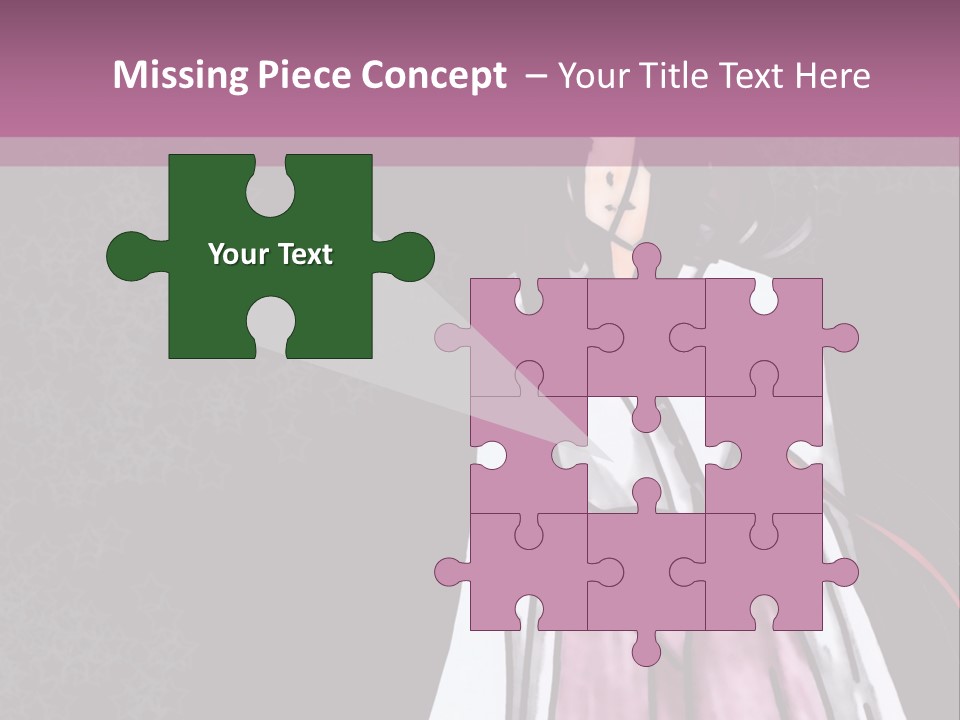 A Woman In A Pink Dress Is Standing In Front Of A Purple Background PowerPoint Template