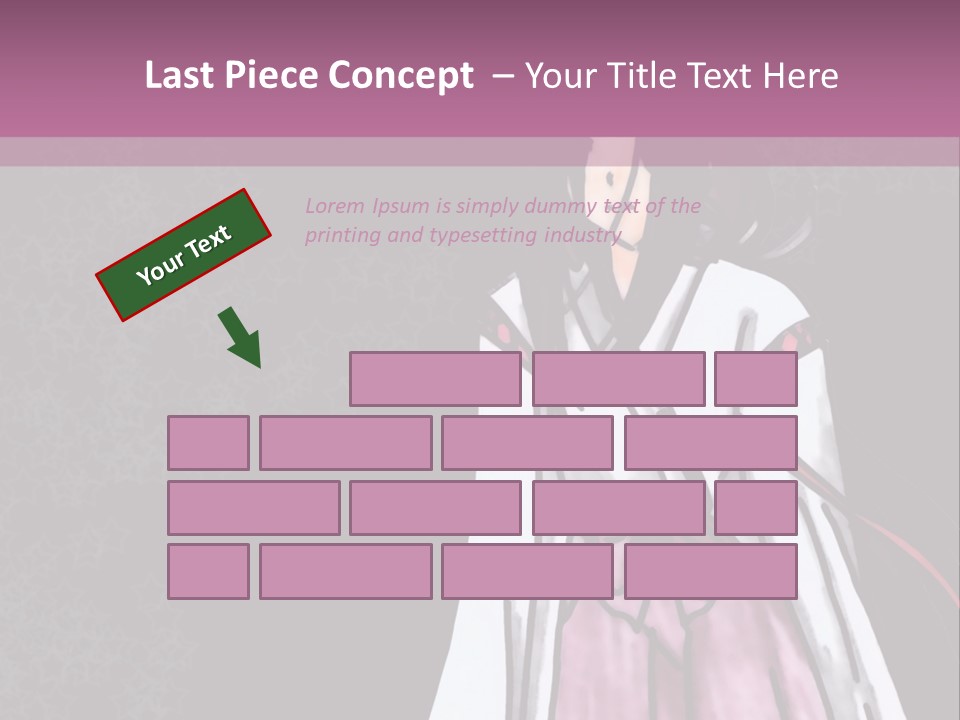 A Woman In A Pink Dress Is Standing In Front Of A Purple Background PowerPoint Template