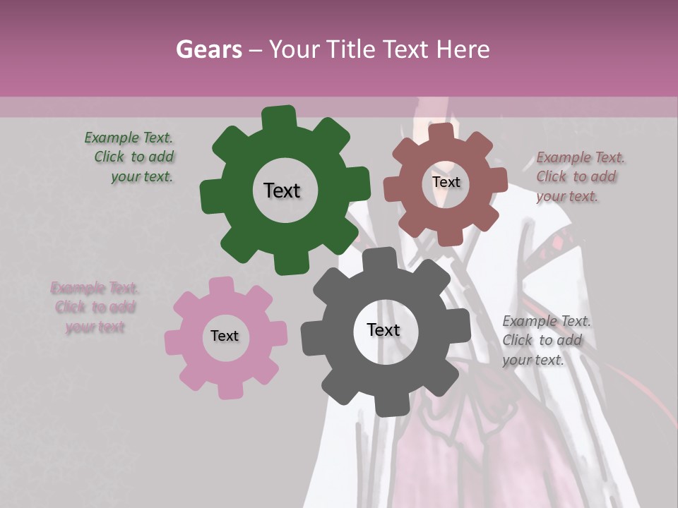 A Woman In A Pink Dress Is Standing In Front Of A Purple Background PowerPoint Template