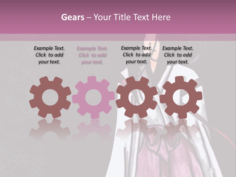 A Woman In A Pink Dress Is Standing In Front Of A Purple Background PowerPoint Template