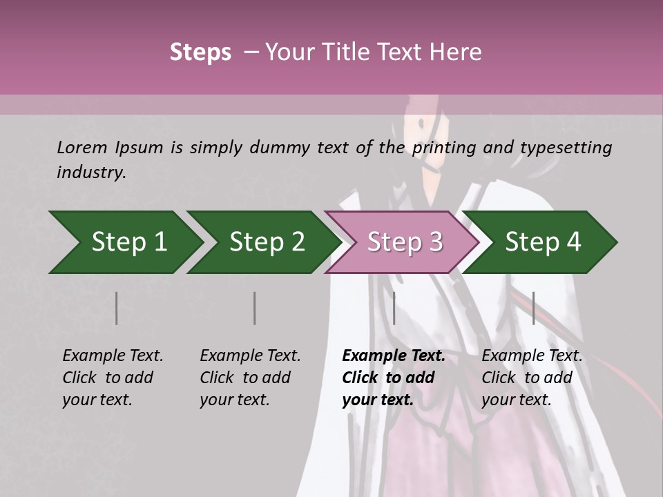 A Woman In A Pink Dress Is Standing In Front Of A Purple Background PowerPoint Template