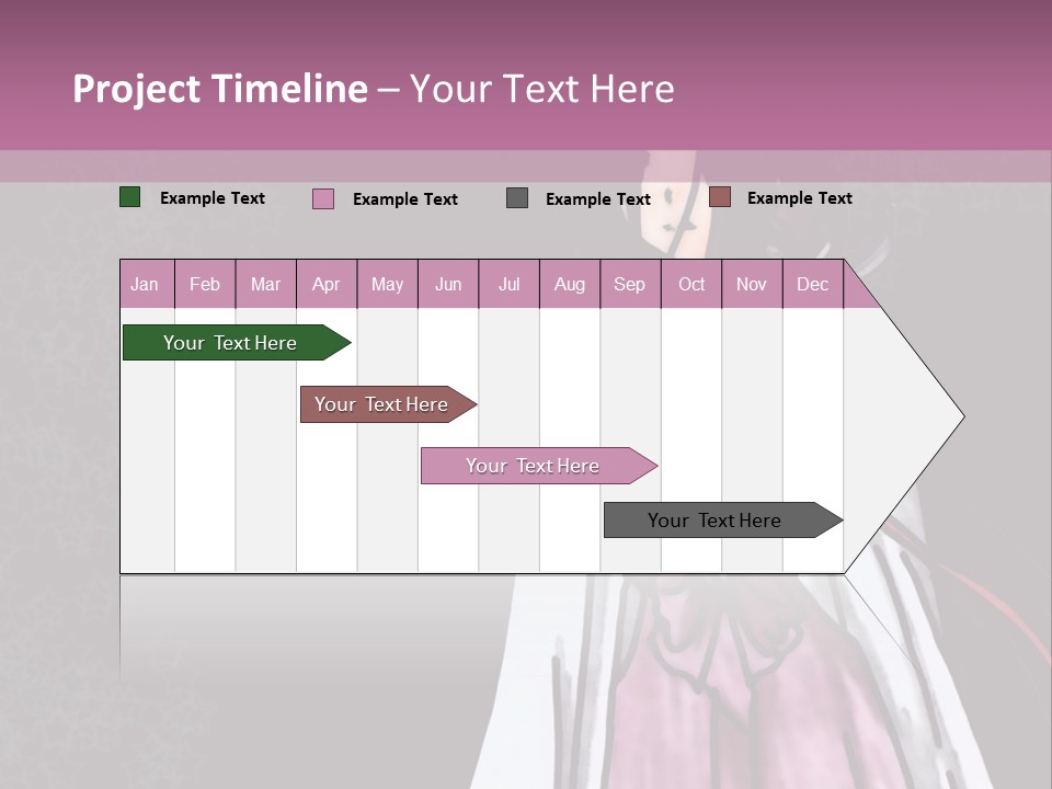 A Woman In A Pink Dress Is Standing In Front Of A Purple Background PowerPoint Template