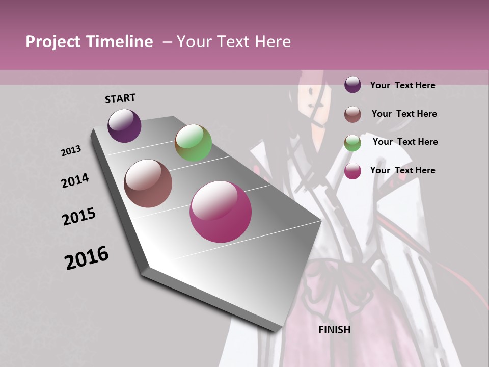 A Woman In A Pink Dress Is Standing In Front Of A Purple Background PowerPoint Template