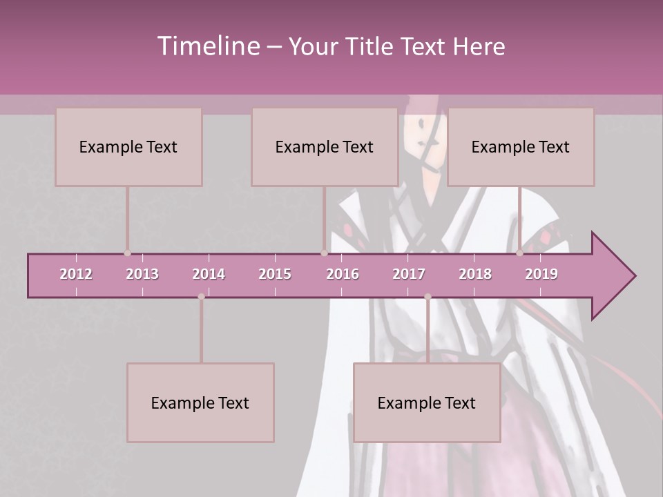 A Woman In A Pink Dress Is Standing In Front Of A Purple Background PowerPoint Template