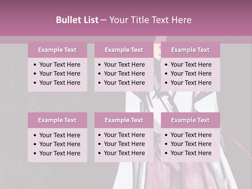 A Woman In A Pink Dress Is Standing In Front Of A Purple Background PowerPoint Template