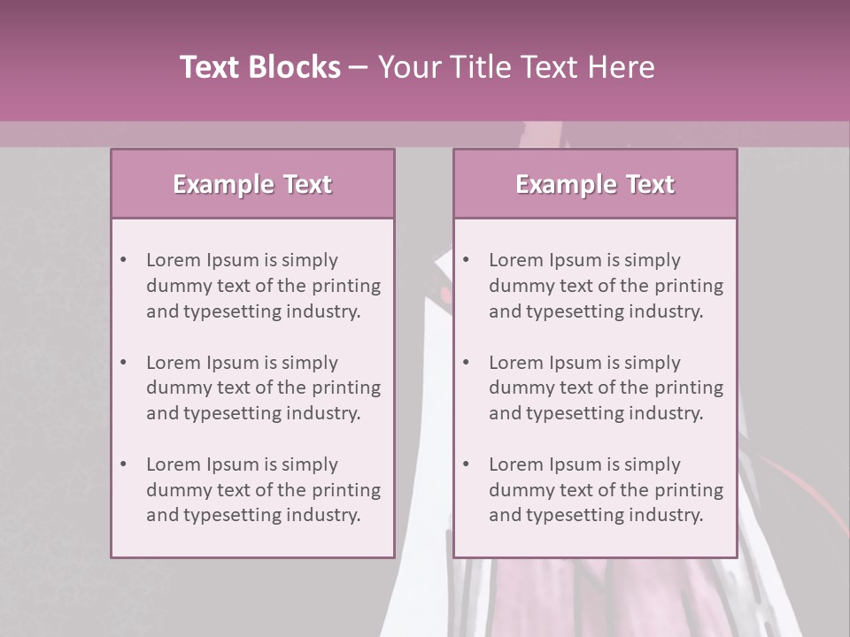 A Woman In A Pink Dress Is Standing In Front Of A Purple Background PowerPoint Template