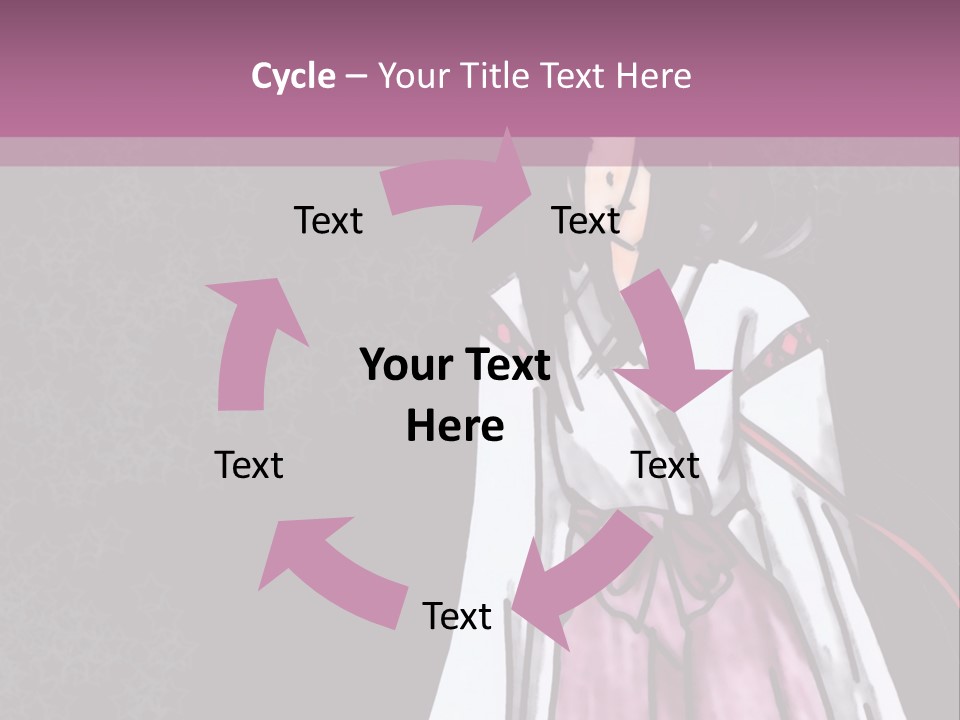 A Woman In A Pink Dress Is Standing In Front Of A Purple Background PowerPoint Template