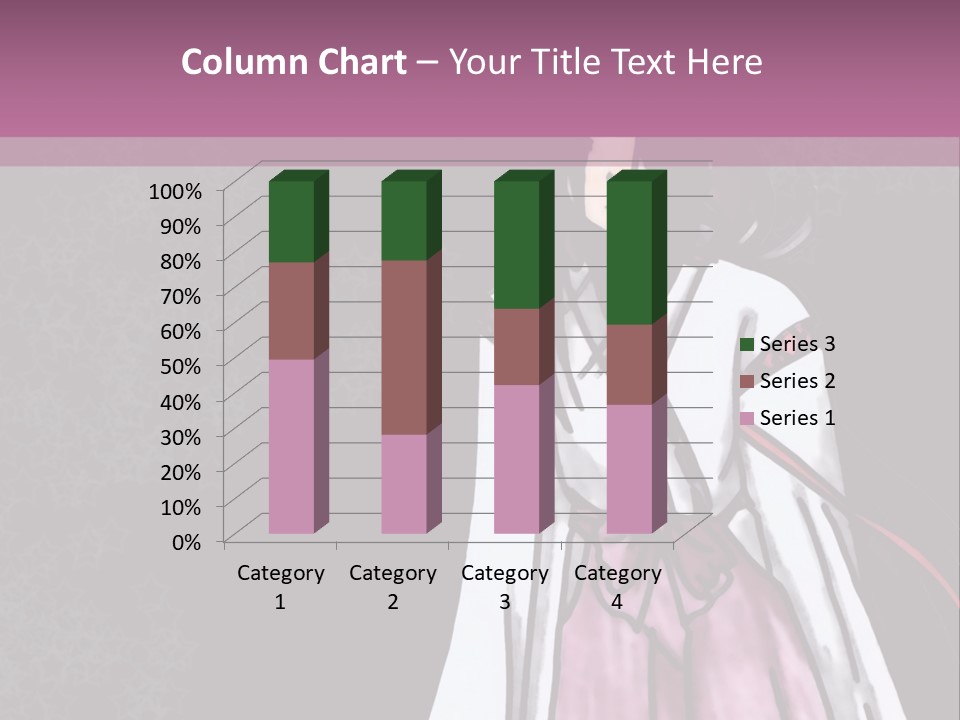 A Woman In A Pink Dress Is Standing In Front Of A Purple Background PowerPoint Template