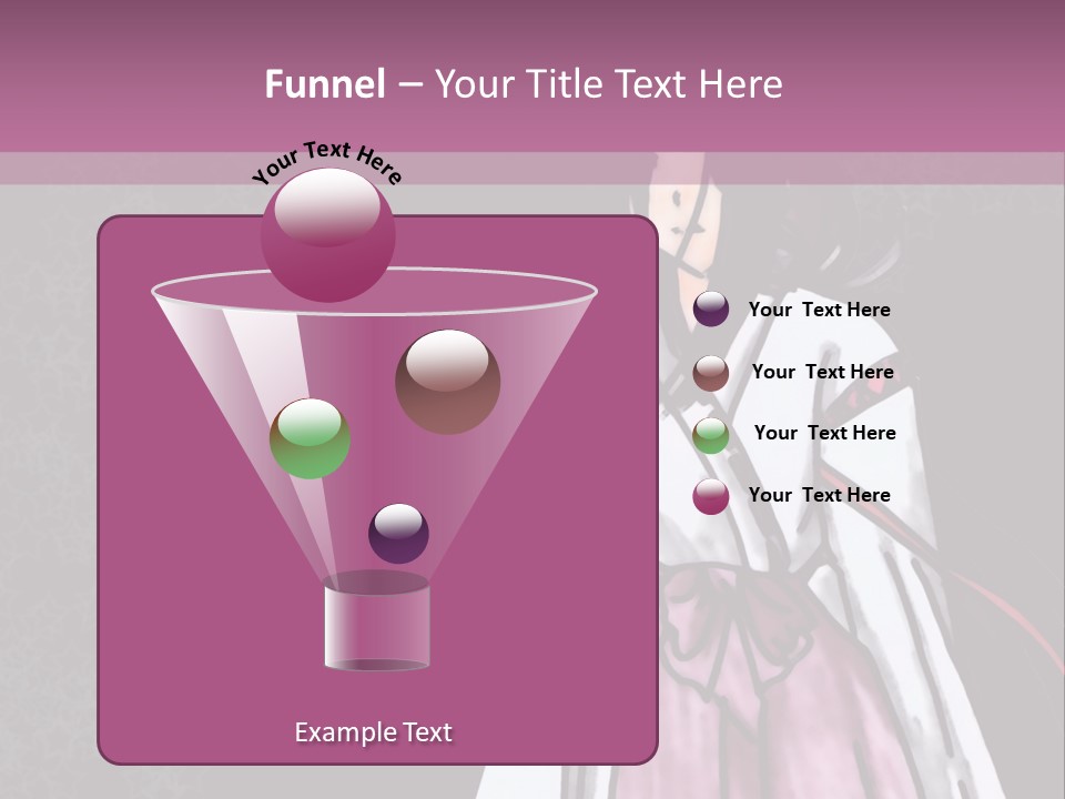 A Woman In A Pink Dress Is Standing In Front Of A Purple Background PowerPoint Template