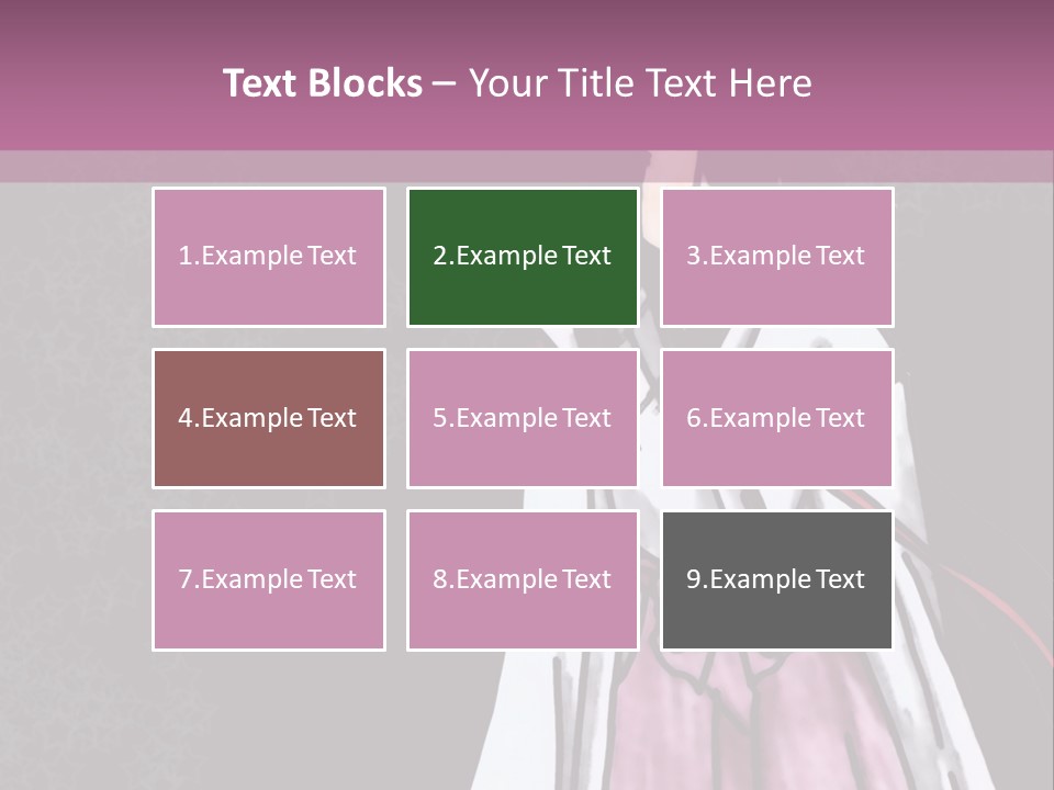 A Woman In A Pink Dress Is Standing In Front Of A Purple Background PowerPoint Template