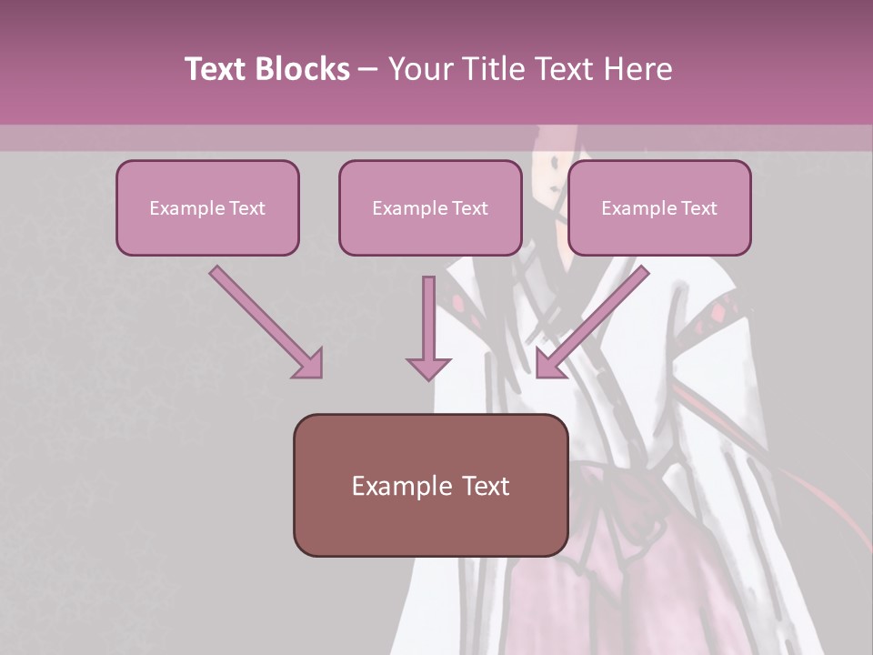 A Woman In A Pink Dress Is Standing In Front Of A Purple Background PowerPoint Template