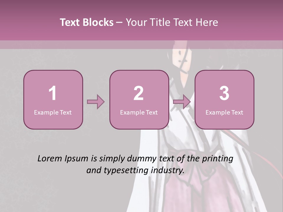 A Woman In A Pink Dress Is Standing In Front Of A Purple Background PowerPoint Template