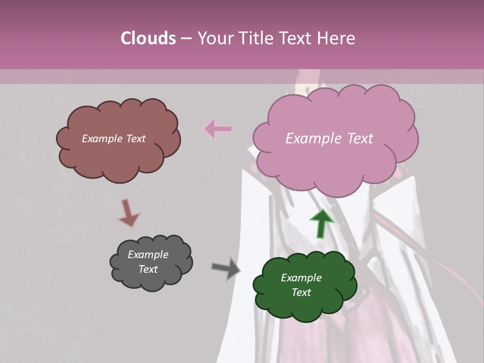 A Woman In A Pink Dress Is Standing In Front Of A Purple Background PowerPoint Template