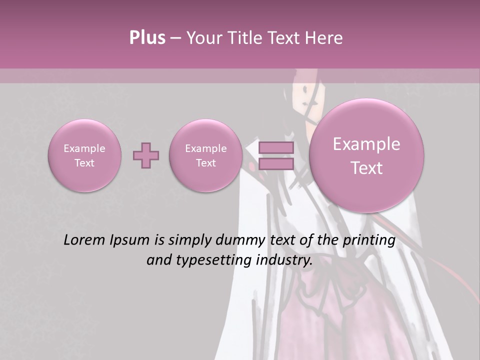 A Woman In A Pink Dress Is Standing In Front Of A Purple Background PowerPoint Template