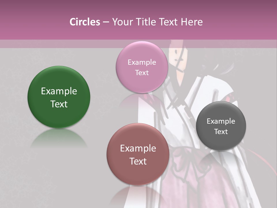 A Woman In A Pink Dress Is Standing In Front Of A Purple Background PowerPoint Template