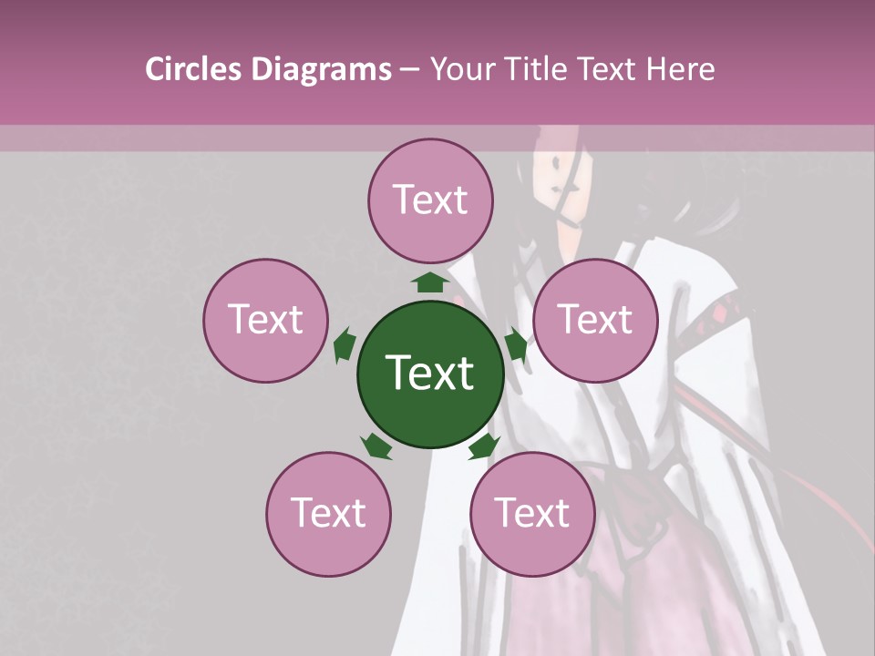 A Woman In A Pink Dress Is Standing In Front Of A Purple Background PowerPoint Template