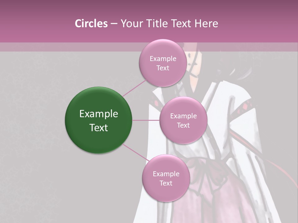 A Woman In A Pink Dress Is Standing In Front Of A Purple Background PowerPoint Template