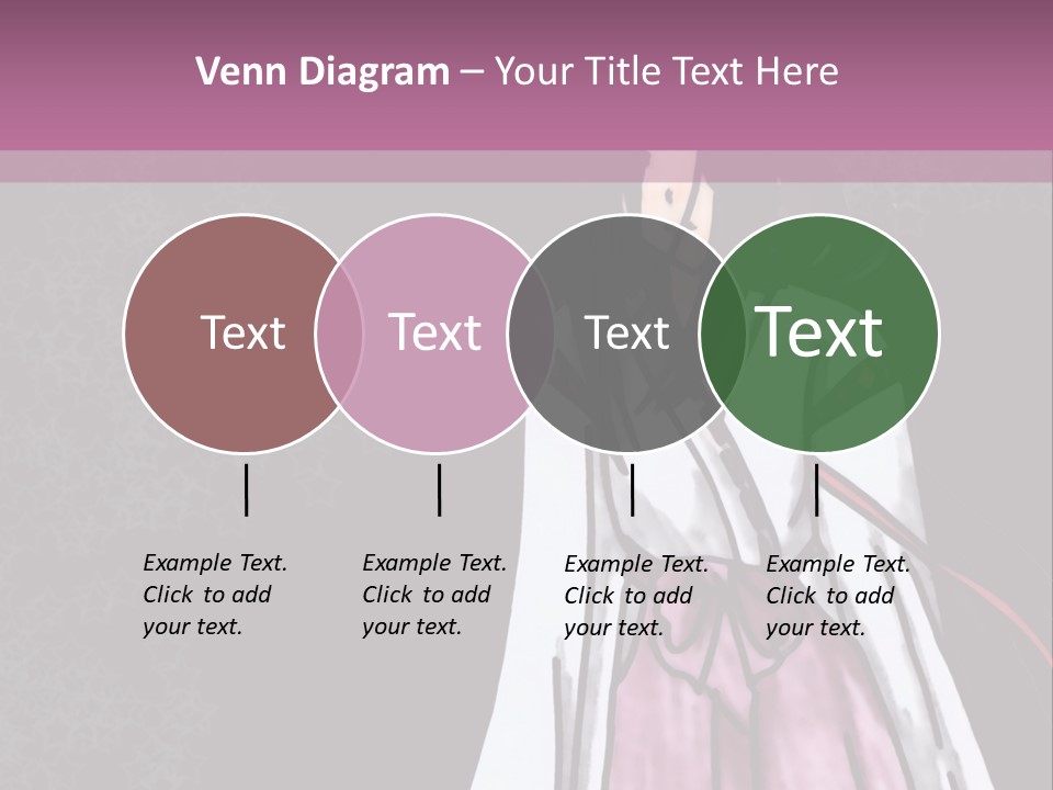 A Woman In A Pink Dress Is Standing In Front Of A Purple Background PowerPoint Template