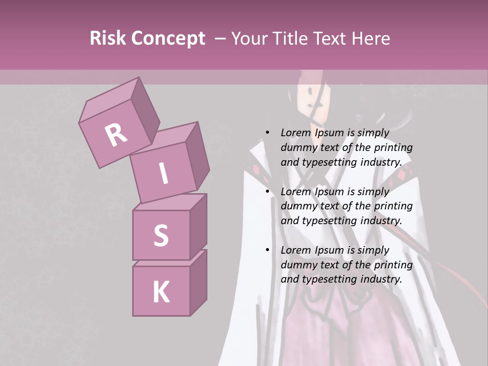 A Woman In A Pink Dress Is Standing In Front Of A Purple Background PowerPoint Template