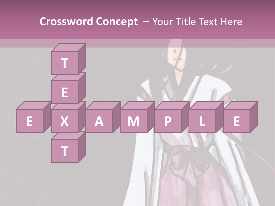 A Woman In A Pink Dress Is Standing In Front Of A Purple Background PowerPoint Template