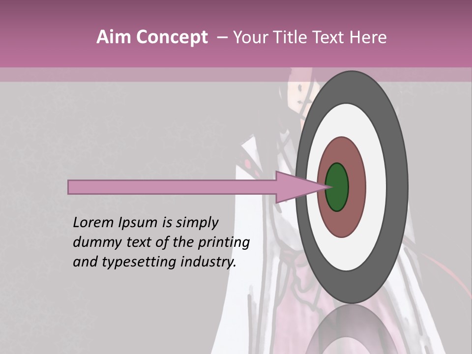 A Woman In A Pink Dress Is Standing In Front Of A Purple Background PowerPoint Template