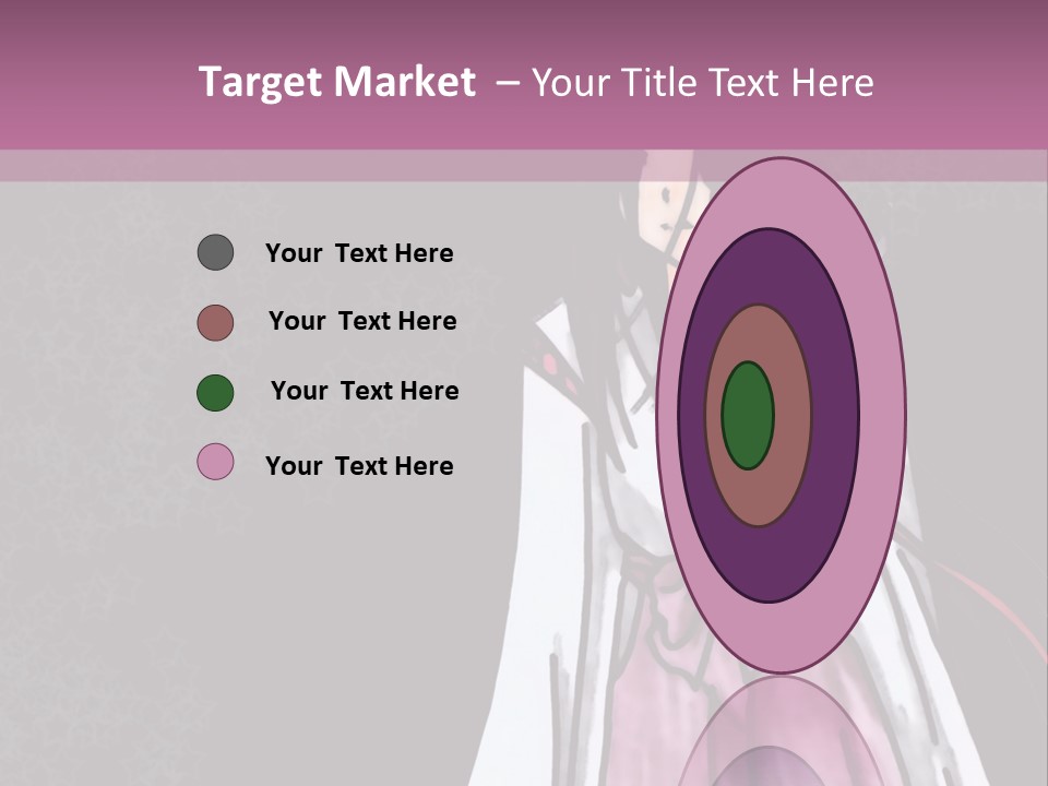 A Woman In A Pink Dress Is Standing In Front Of A Purple Background PowerPoint Template