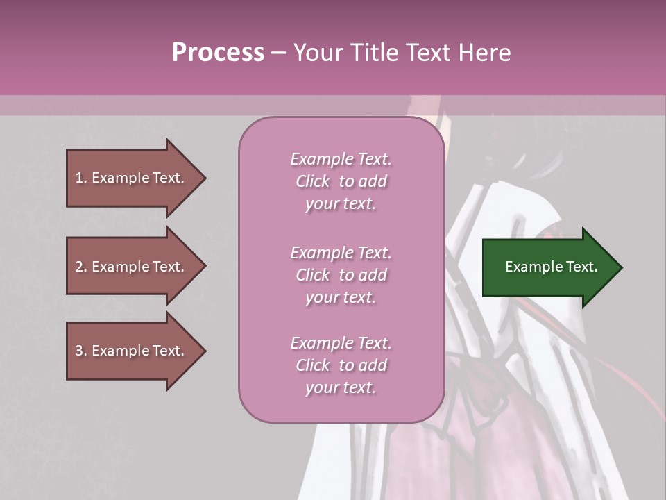 A Woman In A Pink Dress Is Standing In Front Of A Purple Background PowerPoint Template