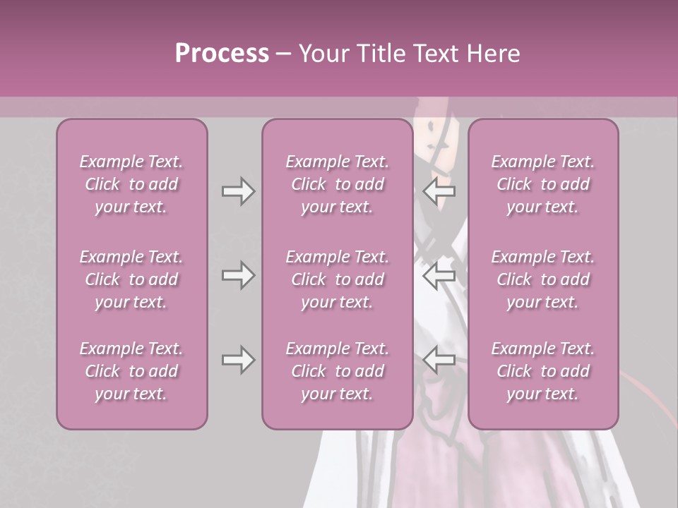 A Woman In A Pink Dress Is Standing In Front Of A Purple Background PowerPoint Template
