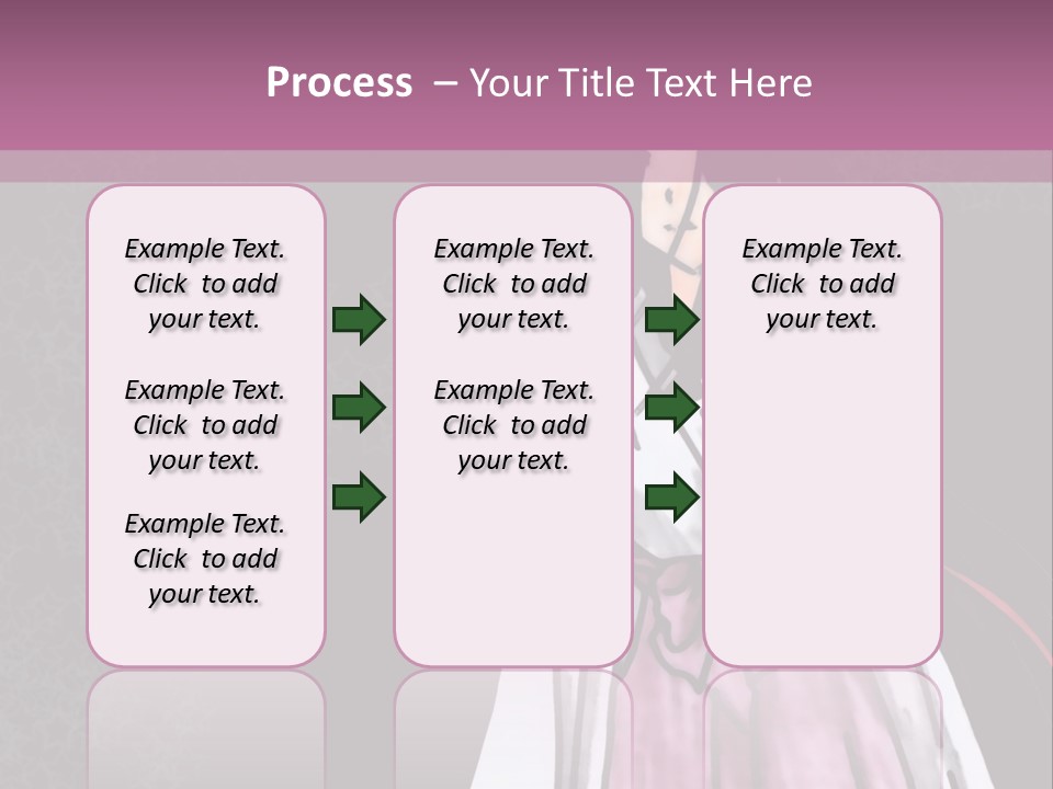 A Woman In A Pink Dress Is Standing In Front Of A Purple Background PowerPoint Template
