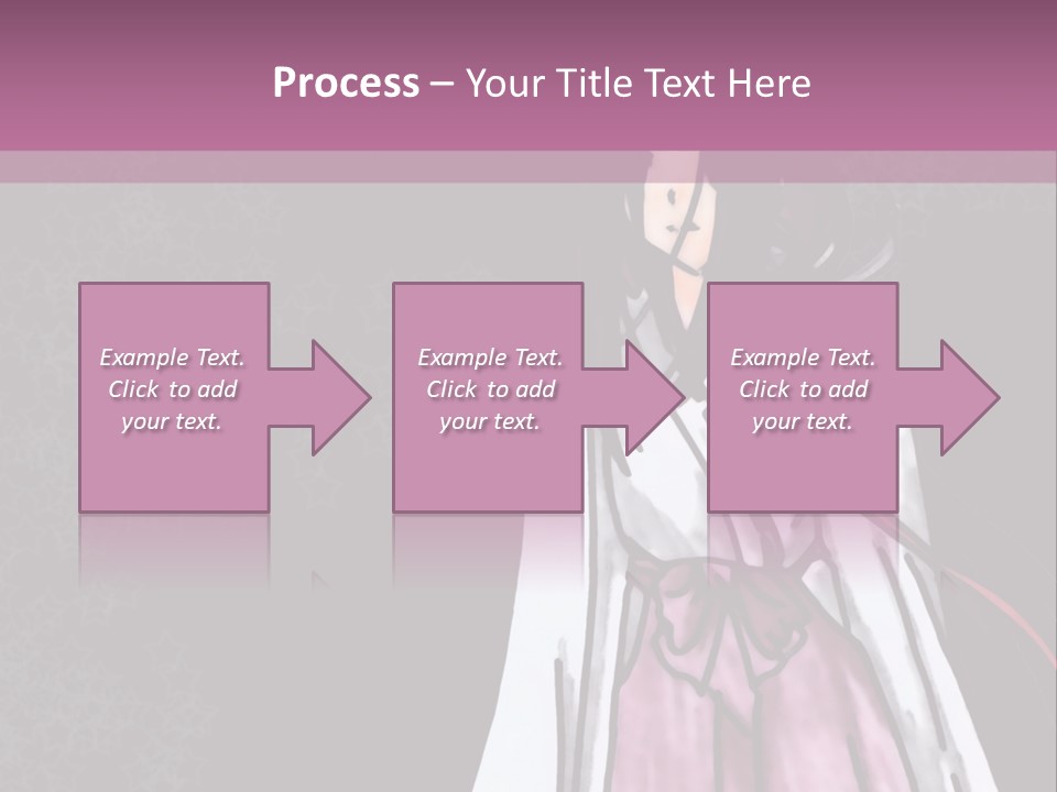 A Woman In A Pink Dress Is Standing In Front Of A Purple Background PowerPoint Template