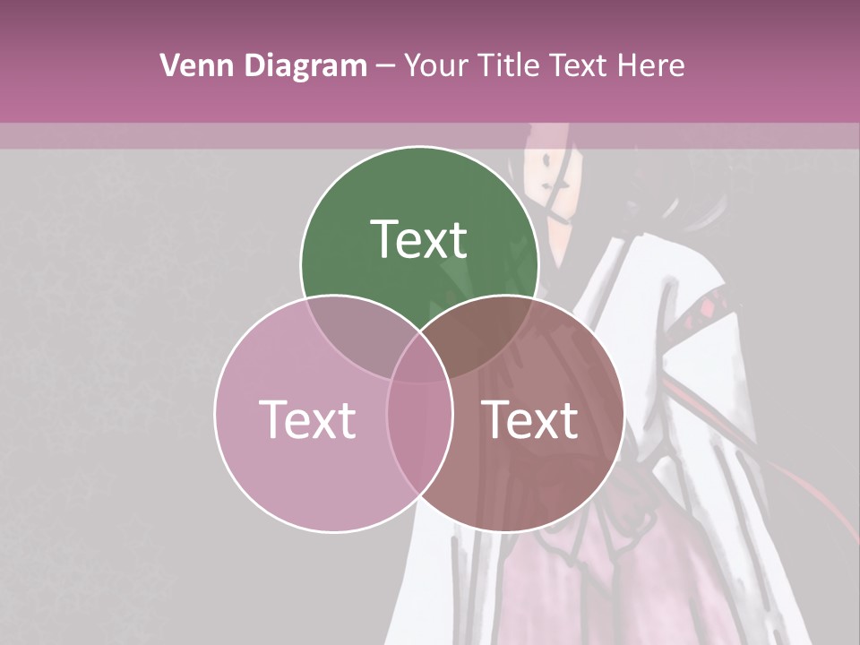 A Woman In A Pink Dress Is Standing In Front Of A Purple Background PowerPoint Template