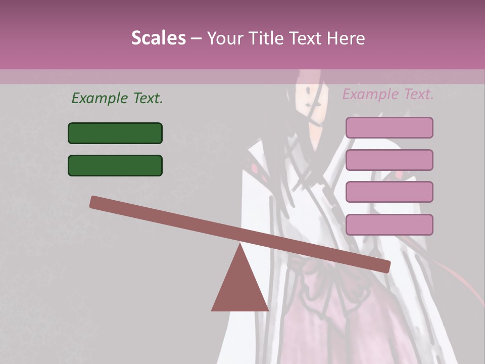 A Woman In A Pink Dress Is Standing In Front Of A Purple Background PowerPoint Template