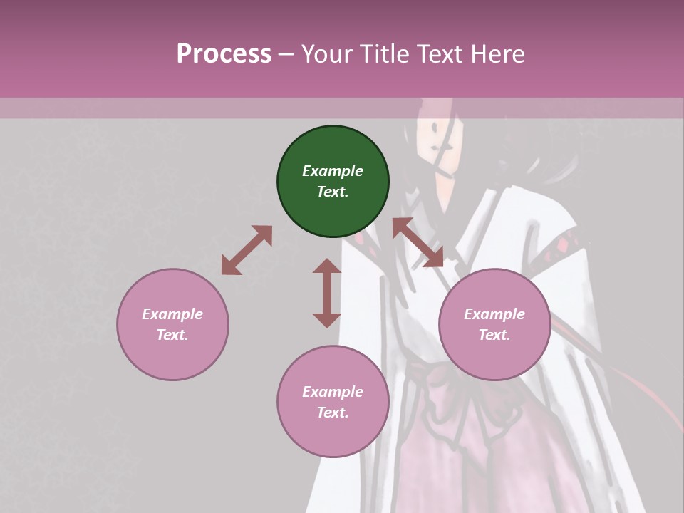 A Woman In A Pink Dress Is Standing In Front Of A Purple Background PowerPoint Template