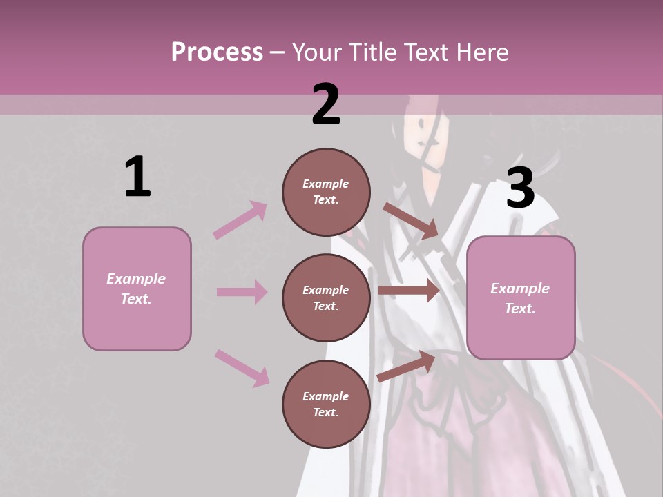 A Woman In A Pink Dress Is Standing In Front Of A Purple Background PowerPoint Template