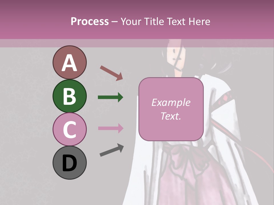 A Woman In A Pink Dress Is Standing In Front Of A Purple Background PowerPoint Template