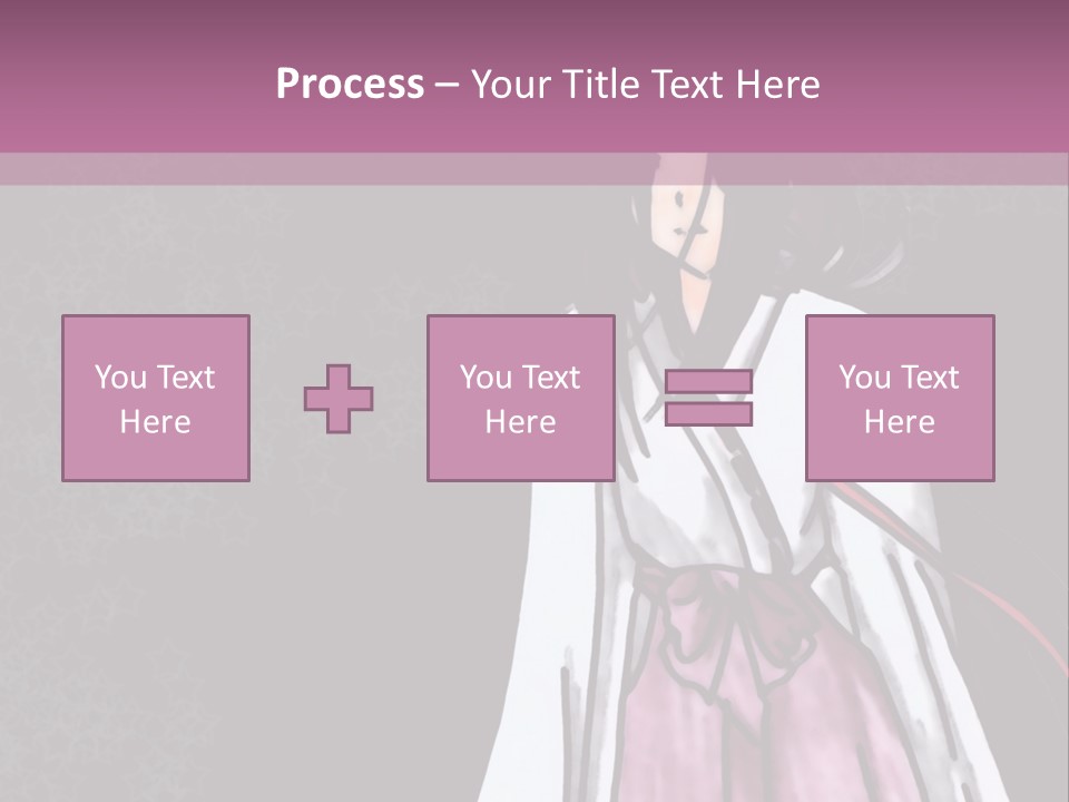 A Woman In A Pink Dress Is Standing In Front Of A Purple Background PowerPoint Template