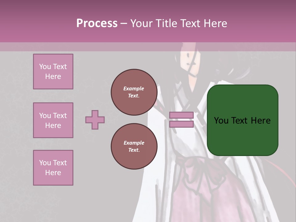 A Woman In A Pink Dress Is Standing In Front Of A Purple Background PowerPoint Template