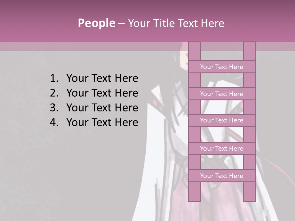 A Woman In A Pink Dress Is Standing In Front Of A Purple Background PowerPoint Template