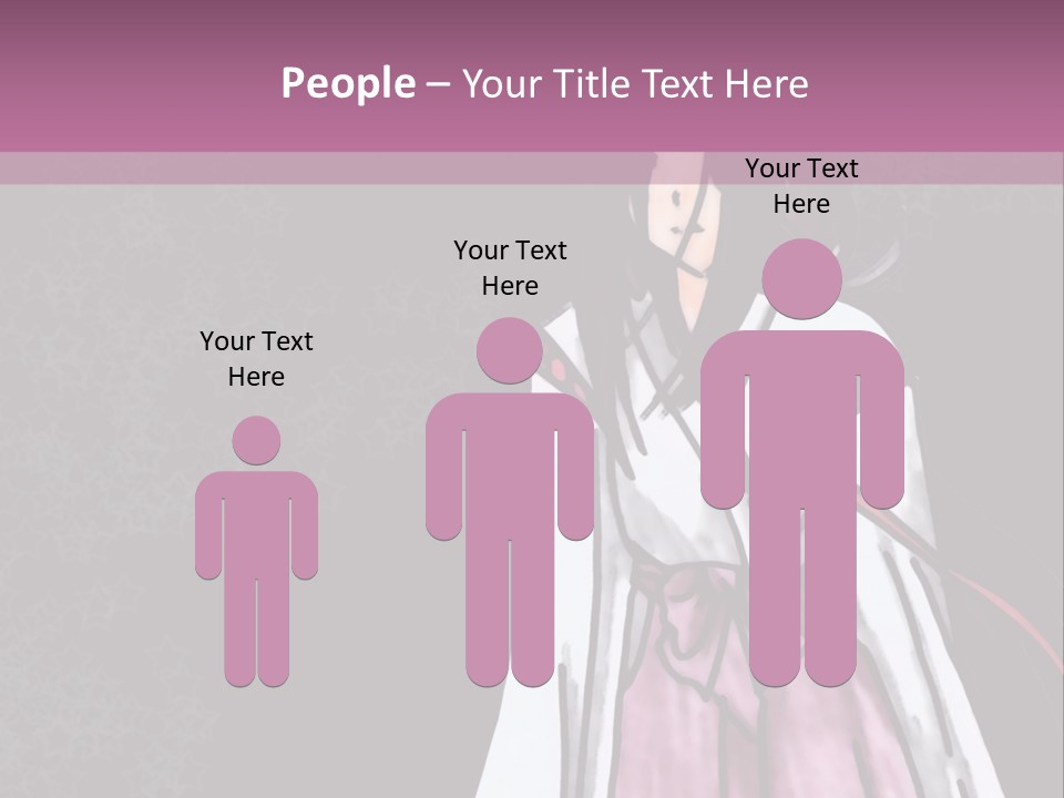 A Woman In A Pink Dress Is Standing In Front Of A Purple Background PowerPoint Template