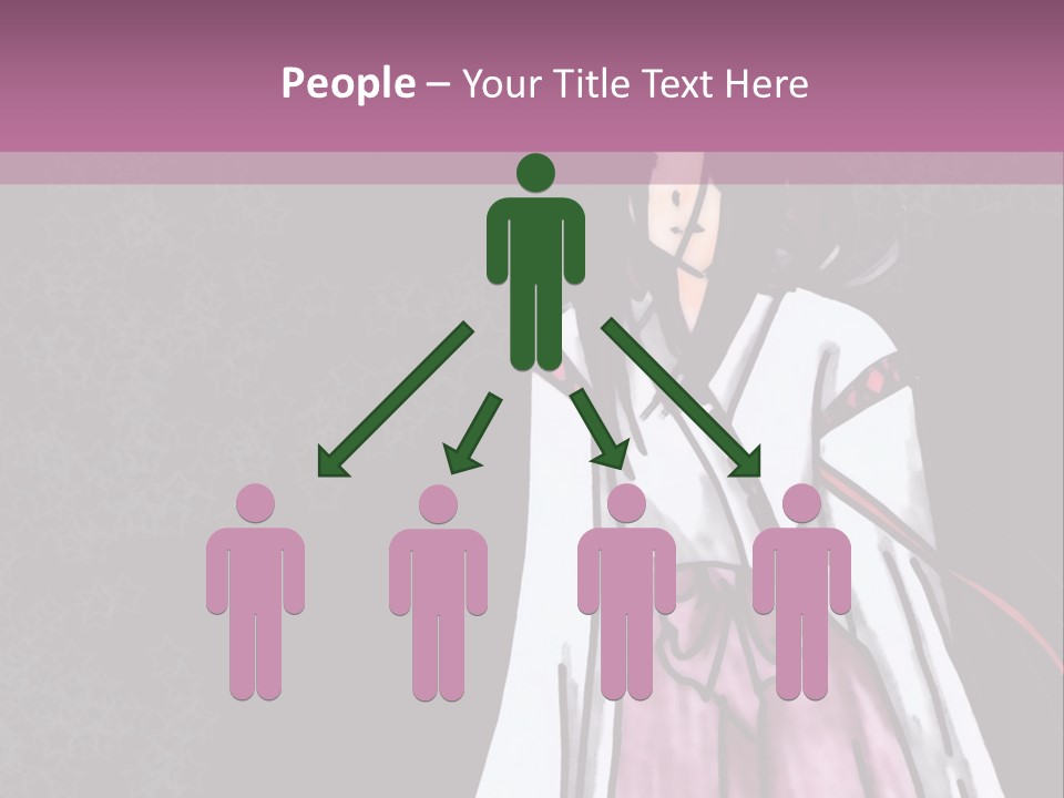 A Woman In A Pink Dress Is Standing In Front Of A Purple Background PowerPoint Template