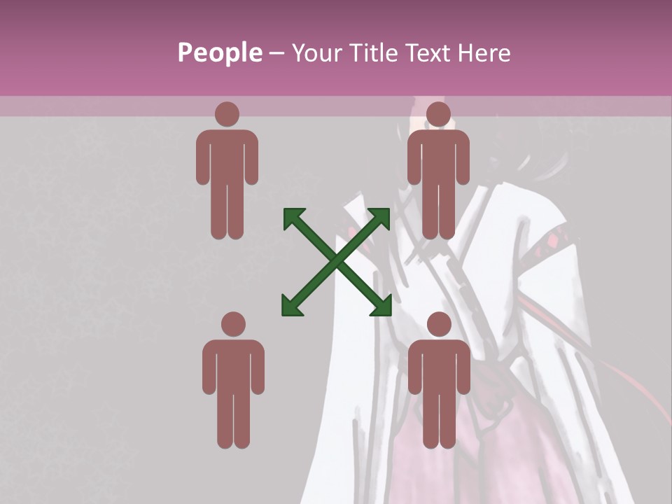 A Woman In A Pink Dress Is Standing In Front Of A Purple Background PowerPoint Template