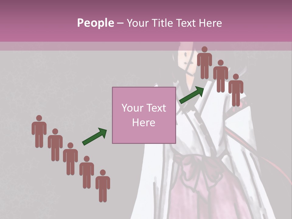 A Woman In A Pink Dress Is Standing In Front Of A Purple Background PowerPoint Template