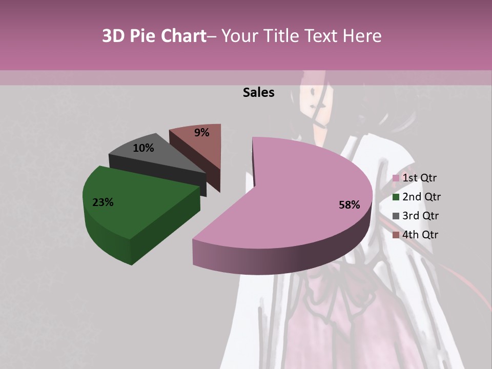 A Woman In A Pink Dress Is Standing In Front Of A Purple Background PowerPoint Template