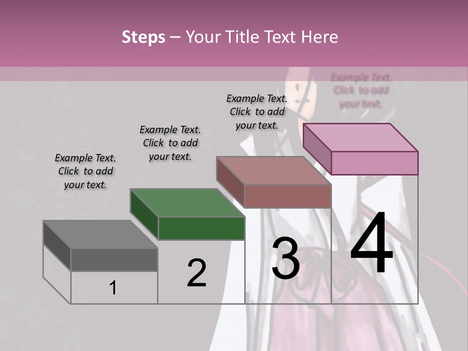 A Woman In A Pink Dress Is Standing In Front Of A Purple Background PowerPoint Template