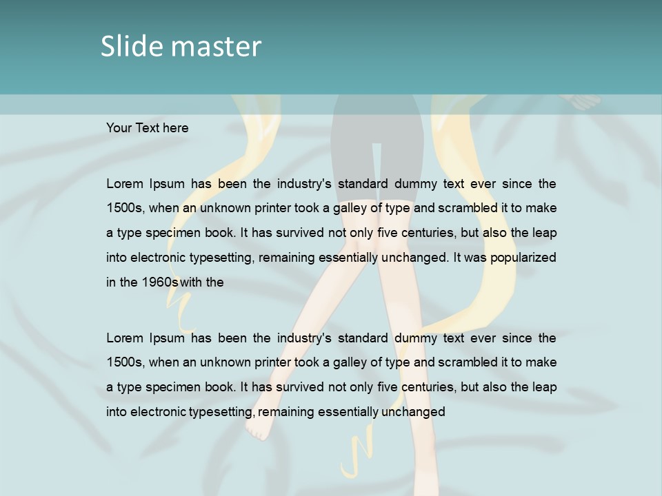 A Woman In Black Shorts And A Black Top Is Standing In Front Of A Blue PowerPoint Template