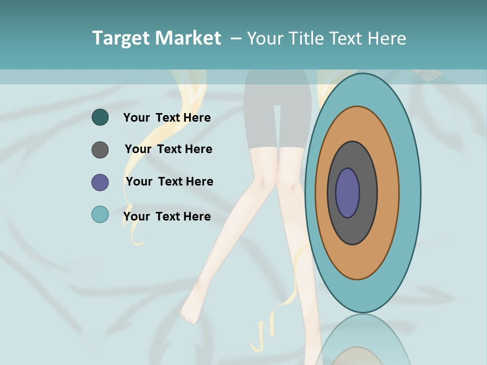 A Woman In Black Shorts And A Black Top Is Standing In Front Of A Blue PowerPoint Template