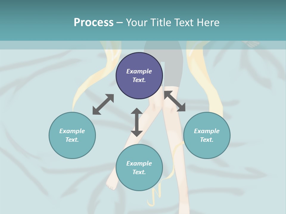 A Woman In Black Shorts And A Black Top Is Standing In Front Of A Blue PowerPoint Template