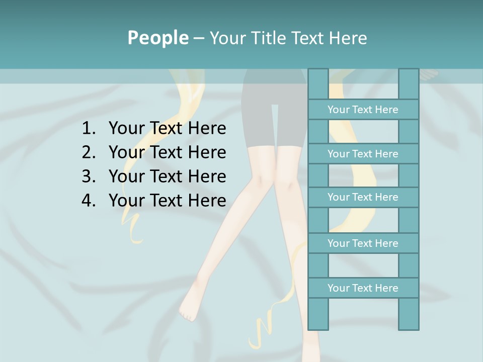 A Woman In Black Shorts And A Black Top Is Standing In Front Of A Blue PowerPoint Template