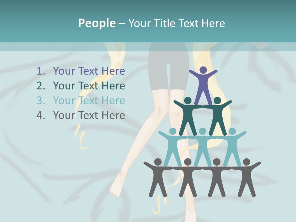 A Woman In Black Shorts And A Black Top Is Standing In Front Of A Blue PowerPoint Template